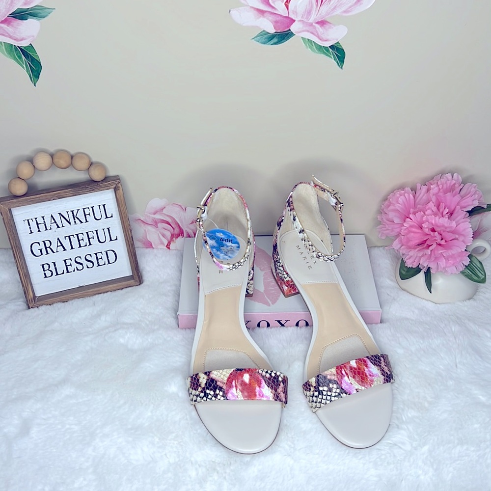 Alex Marie Malahn Floral Snake Print Floral Block Heel Dress Sandals.  #2